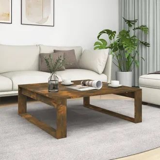 vidaXL Vidaxl - Mesa De Centro Madera De Ingenier&iacute;a Roble Ahumado 100x100x35 Cm