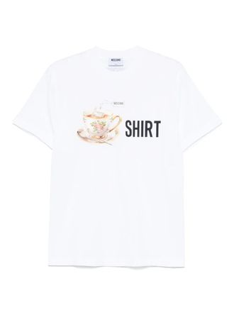 Moschino Womens Graphic-print T-shirt - White Cotton - Size X-Small