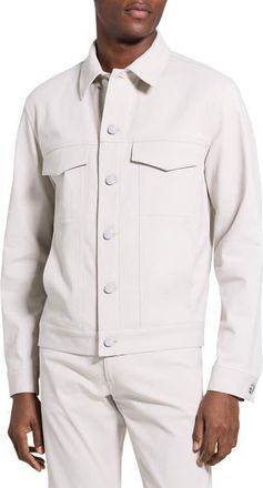 Theory River Trucker in Neoteric Twill Jacket in Silver Cloud - Uqa at Nordstrom, Size Xx-Large