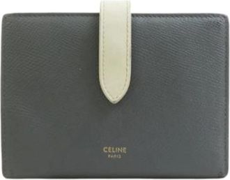 Celine Pre-owned leren portemonnee - Dames - Vintage Accessoires - Grijs - ONE Size - Leer - Vintage