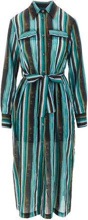 Pinko Printed muslin midi shirt dress Woman 40