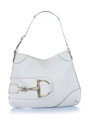 Gucci Gucci Hasler schoudertas met paardenbitmotief in het wit