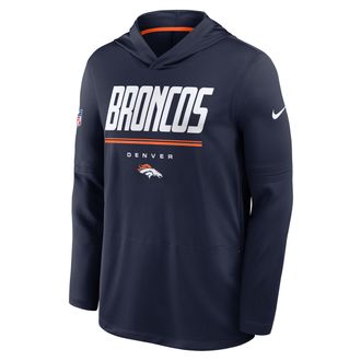 Nike Denver Broncos Sideline Nike Mens Dri-FIT NFL Long-Sleeve Hooded Top in Blue | 03B9061K8W-TG4