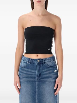 adidas stripe bandeau top - women - Recycled Polyester/Elastane - L - Black