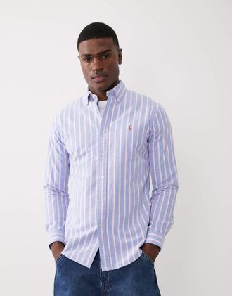 Polo Ralph Lauren Camicia a maniche lunghe blu con logo
