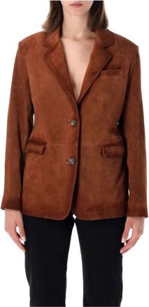 Golden Goose Journey Leather Jacket - - Jackets - Donna - Marrone - S