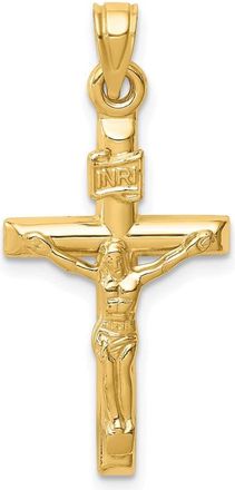 Diamond2Deal 14k Yellow Gold Hollow Crucifix Pendant