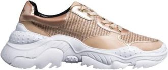Twinset Hardloopschoenen van glitterstof met chunky design - Dames - Sneakers - Roze - 37 EU - Schoenen