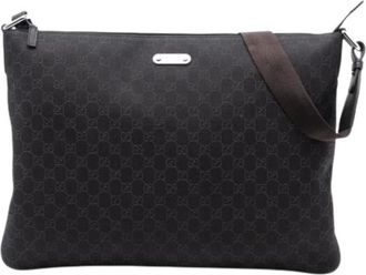 Gucci Pre-owned Cross Body Bags, female, Brown, Size: ONE SIZE Pre-owned Denim Crossbody Bag