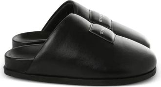 Givenchy Label Flat Mules - Dames - Slip ons - Zwart - 41 EU - Leer - Schoenen