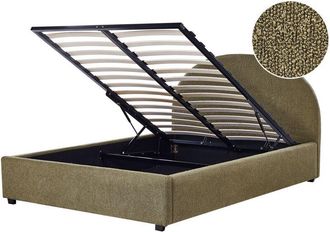 Beliani Cama Con Almacenaje De Poli&eacute;ster Verde Oliva 140 X 200 Cm Otomana Vaucluse