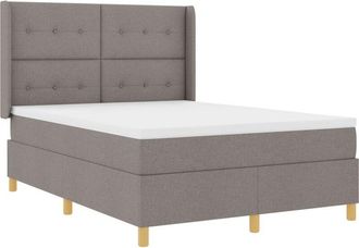 vidaXL Box Spring Bed with Mattress Taupe 140 x 190 cm Fabric vidaXL