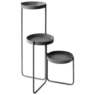 Beliani Soporte Para Macetas Redondas 21 X 42 X 60 Cm Metal Negro Fragaria