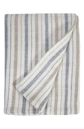 Pom Pom at Home Naples Bed Blanket in Ocean/Natural at Nordstrom, Size Queen