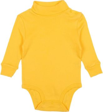 Leveret Cotton Neutral Solid Turtleneck Bodysuit in Yellow at Nordstrom, Size 18-24M