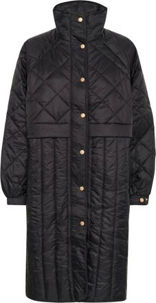 Inwear Jassen, Dames, Zwart, 2Xl, Gewatteerde Zwarte Jas met Hoge Hals