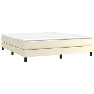 vidaXL Estructura De Cama Con Somier Cuero Sint&eacute;tico Crema 160x200 Cm Vidaxl