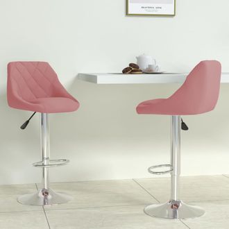 vidaXL Vidaxl - Taburete De Cocina 2 Unidades De Terciopelo Rosa