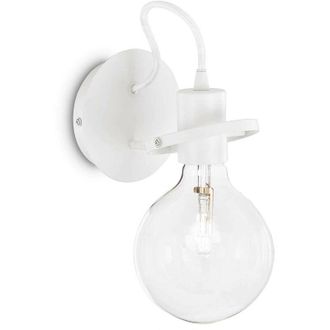 Ideal Lux Radio - 1 Light Wall Light White, E27 - Ideal Lux