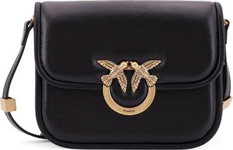 Pinko Love Box Leather Crossbody Bag-Donna