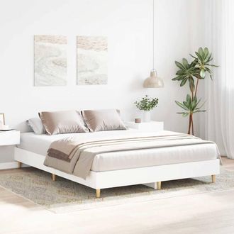 Berkfield Home Durable Bed Frame No Mattress White 150x200 cm King Size Engineer