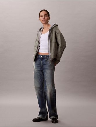 Calvin Klein Jeans Calvin Klein Womens Classic Windbreaker Jacket - Green - M