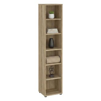 Dmora Dmora - Estante Para Libros Pabuk, Estante De Oficina, Porta Libros M&oacute;vil, Biblioteca, 47x40 H222 Cm, Roble
