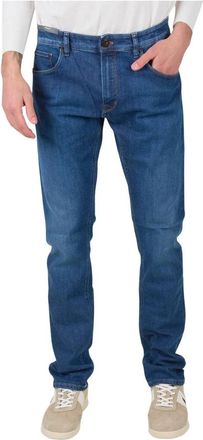 Pantaloni Torino Stretch Indigo Jazz Jeans Regular Fit - Heren - Slim Fit Jeans - Blauw - W42 - Katoen - Jeans