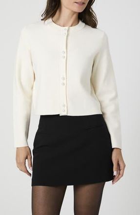 French Connection Faux Pearl Button Cardigan in Classic Cream at Nordstrom Rack, Size X-Small