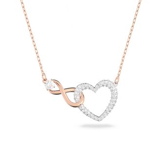 Swarovski Infinity Womens Gold Plated Metal Necklace - Silver/Rose 5518865 - Silver & Rose Gold Gold Tone - One Size