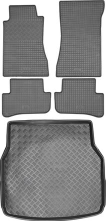 OEM Juego De Alfombrillas De Goma Para Coche Y Maletero Para Mercedes Clase C W203 Familiar (2001-2007)