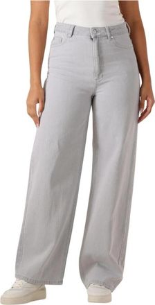 Second Female Denira Denim Wijde Jeans - Dames - Loose Fit Jeans - Grijs - L - Denim - Jeans