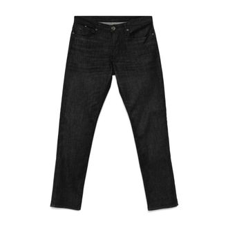 Emporio Armani Slim Fit Jeans, male, Blue, W36, Blue Jeans with Black Details