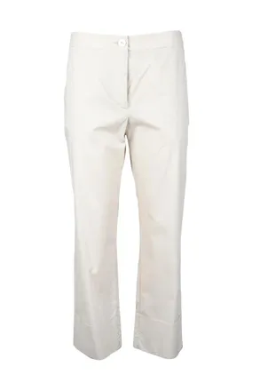 Collection Priv&eacute;e Cropped White Trousers with Straight Leg