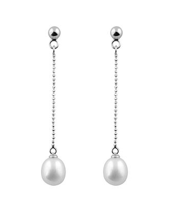 Splendid Pearls Silver 7-8Mm Akoya Pearl Earrings