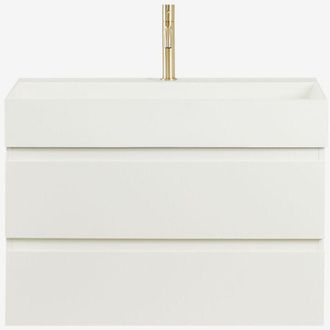 Sklum Conjunto De Mueble De Ba&ntilde;o En Madera Y Chapa De Fresno Con Lavabo Integrado Ona Sklum