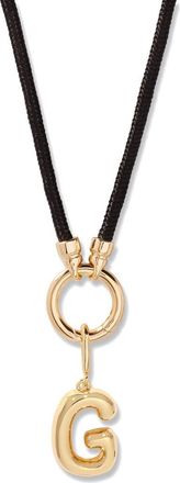 Brook & York Kai Initial Charm Necklace in Gold/Black G at Nordstrom