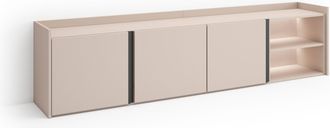 Skraut Home Skraut Home - Mueble Tv, Televisi&oacute;n, Muebles De Sal&oacute;n, Almacenaje, 207x35x50cm, Para Tv Hasta 80, Led, Estilo Moderno, Beige