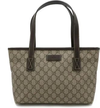 Gucci Pre-owned Tote Bags, female, Beige, Size: ONE SIZE Pre-owned Canvas totes