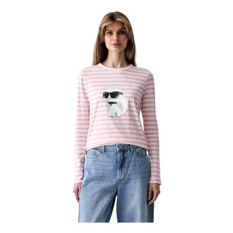 Karl Lagerfeld Ikon Long-sleeve T-shirt - Tops - Mujer - Rosa - XS