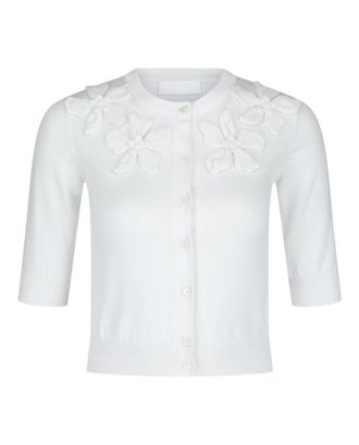 Valentino Embroidered Cotton Cardigan