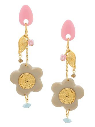 Amir Slama flower earrings - Neutrals