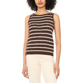 Halogen Stripe Sweater Tank in Burnt Chocolate at Nordstrom Rack, Size X-Large