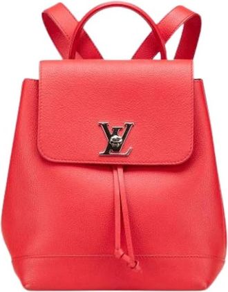 Louis Vuitton Pre-owned Lockme Backpack - Dames - Vintage Rugzakken - Rood - ONE Size - Leer - Vintage