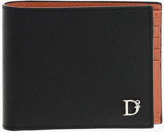 Dsquared2 Saffiano Leather Wallet D2 STATEMENT with Silver Detail size One Size