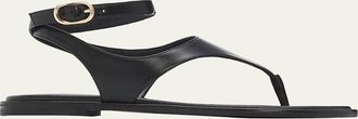 Stuart Weitzman Marley Nappa Leather Flat Thong Sandals