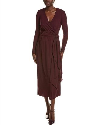 Reiss Maddie Jersey Wrap Dress In Burgandy