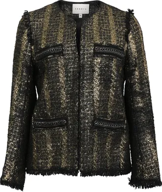 Sandro Sandro Cropped Blazer in Metallic Tweed