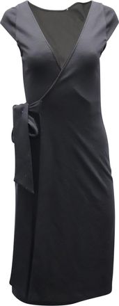 Diane Von Fürstenberg Diane Von Furstenberg, Reversible Sleeveless Wrap Dress in Black Cotton
