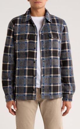 Rainforest Edgewood Plaid Bonded Fleece & Faux Shearling Jacket in Blue Plaid Check at Nordstrom Rack, Size X-Large